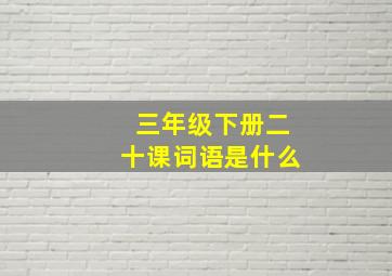 三年级下册二十课词语是什么