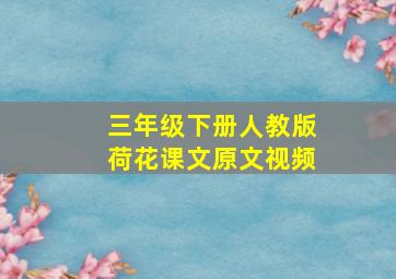 三年级下册人教版荷花课文原文视频