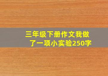 三年级下册作文我做了一项小实验250字