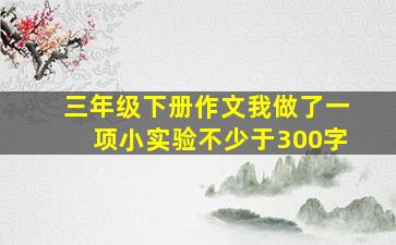 三年级下册作文我做了一项小实验不少于300字