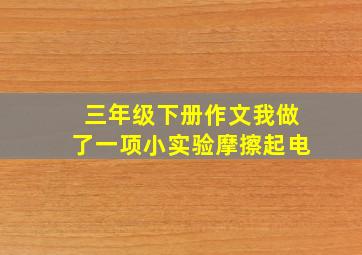 三年级下册作文我做了一项小实验摩擦起电