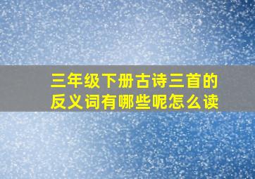 三年级下册古诗三首的反义词有哪些呢怎么读