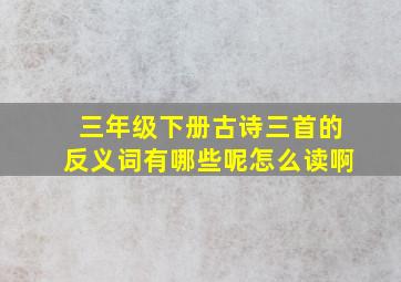 三年级下册古诗三首的反义词有哪些呢怎么读啊