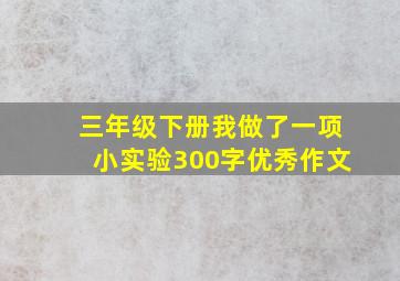 三年级下册我做了一项小实验300字优秀作文