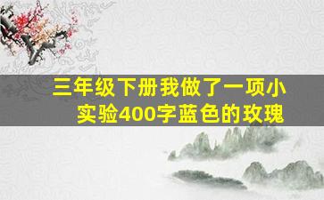 三年级下册我做了一项小实验400字蓝色的玫瑰