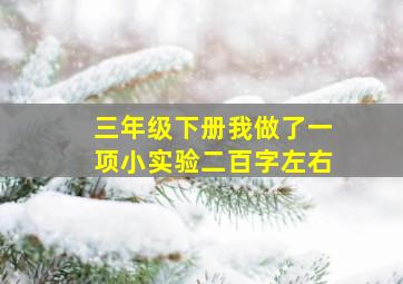 三年级下册我做了一项小实验二百字左右