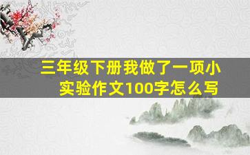 三年级下册我做了一项小实验作文100字怎么写