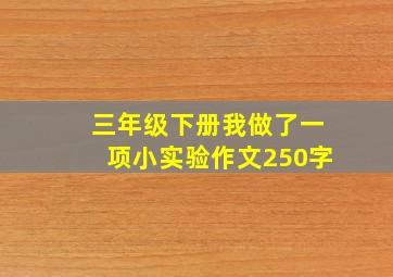 三年级下册我做了一项小实验作文250字