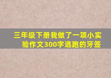 三年级下册我做了一项小实验作文300字逃跑的牙签