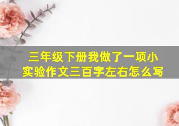 三年级下册我做了一项小实验作文三百字左右怎么写