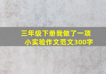 三年级下册我做了一项小实验作文范文300字