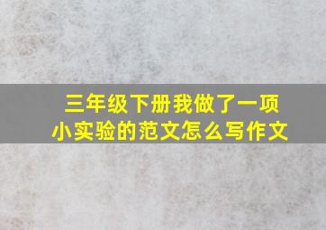 三年级下册我做了一项小实验的范文怎么写作文