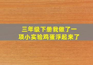 三年级下册我做了一项小实验鸡蛋浮起来了