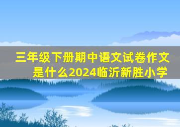 三年级下册期中语文试卷作文是什么2024临沂新胜小学