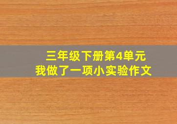 三年级下册第4单元我做了一项小实验作文