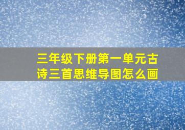 三年级下册第一单元古诗三首思维导图怎么画