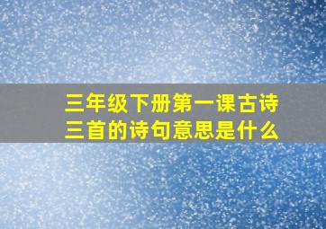 三年级下册第一课古诗三首的诗句意思是什么