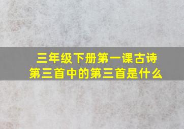 三年级下册第一课古诗第三首中的第三首是什么