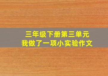 三年级下册第三单元我做了一项小实验作文