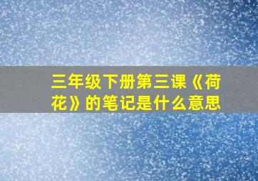 三年级下册第三课《荷花》的笔记是什么意思