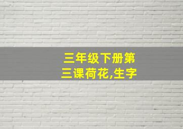 三年级下册第三课荷花,生字