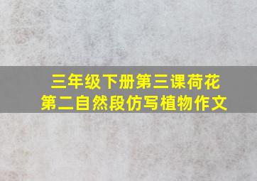 三年级下册第三课荷花第二自然段仿写植物作文