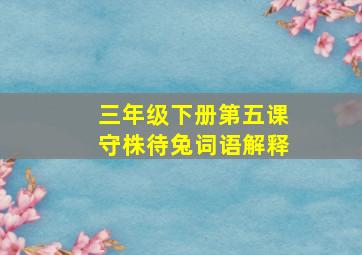 三年级下册第五课守株待兔词语解释