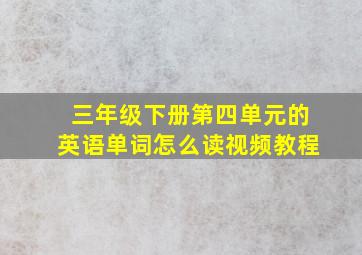 三年级下册第四单元的英语单词怎么读视频教程