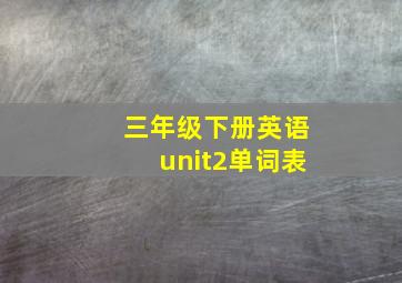 三年级下册英语unit2单词表