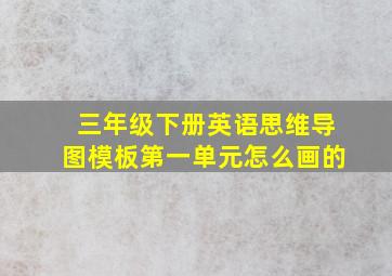 三年级下册英语思维导图模板第一单元怎么画的