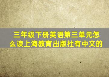 三年级下册英语第三单元怎么读上海教育出版杜有中文的