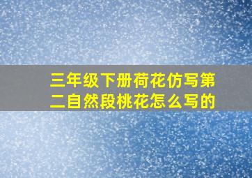 三年级下册荷花仿写第二自然段桃花怎么写的