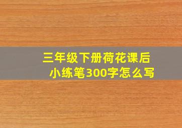 三年级下册荷花课后小练笔300字怎么写