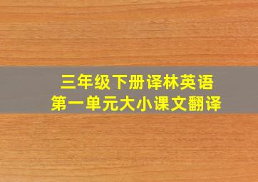 三年级下册译林英语第一单元大小课文翻译