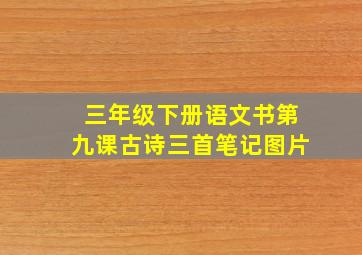 三年级下册语文书第九课古诗三首笔记图片