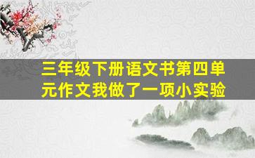 三年级下册语文书第四单元作文我做了一项小实验