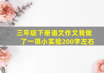 三年级下册语文作文我做了一项小实验200字左右