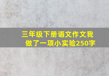 三年级下册语文作文我做了一项小实验250字