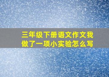 三年级下册语文作文我做了一项小实验怎么写