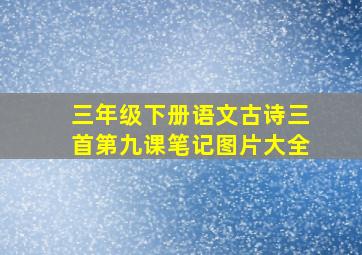 三年级下册语文古诗三首第九课笔记图片大全