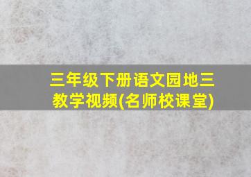 三年级下册语文园地三教学视频(名师校课堂)