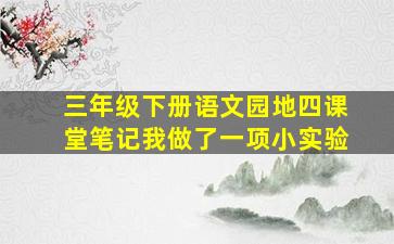 三年级下册语文园地四课堂笔记我做了一项小实验