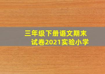 三年级下册语文期末试卷2021实验小学