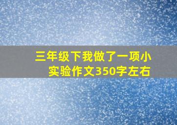 三年级下我做了一项小实验作文350字左右