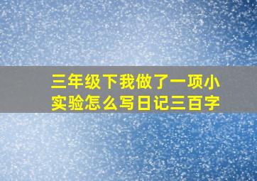 三年级下我做了一项小实验怎么写日记三百字