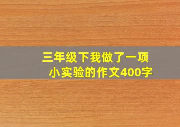 三年级下我做了一项小实验的作文400字