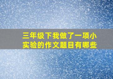 三年级下我做了一项小实验的作文题目有哪些