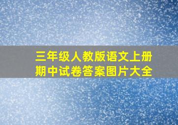 三年级人教版语文上册期中试卷答案图片大全