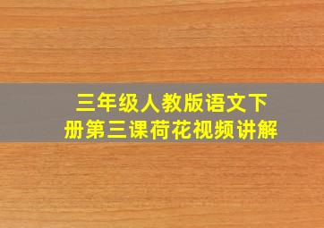 三年级人教版语文下册第三课荷花视频讲解