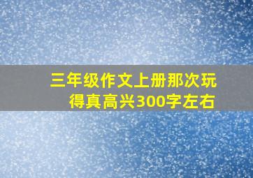 三年级作文上册那次玩得真高兴300字左右